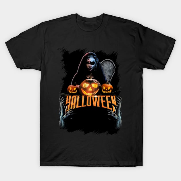 Halloween Girl T-Shirt by Rhoodee_Hynane